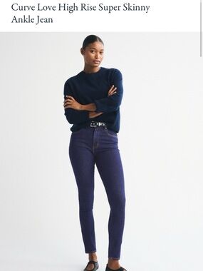 Abercrombie Curve Love High Rise Super Skinny Ankle Jeans - Navy